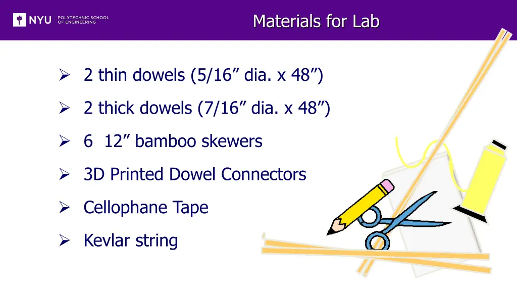 materials for lab