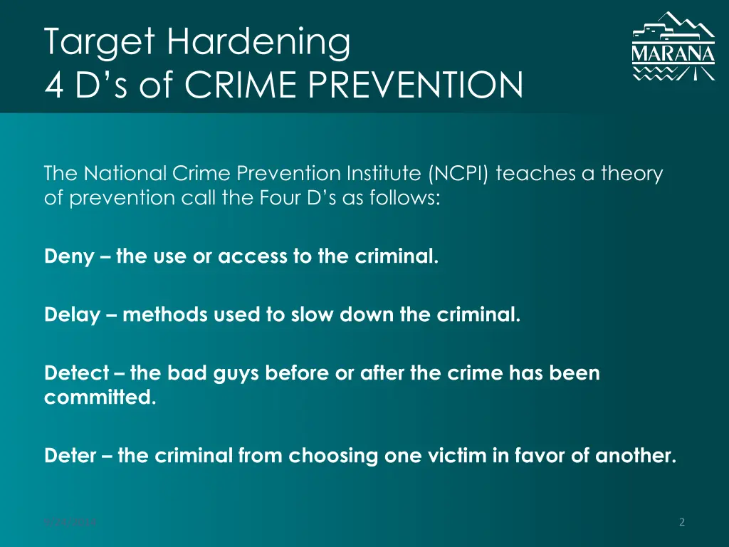 target hardening 4 d s of crime prevention 1