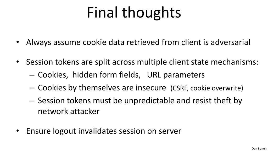 final thoughts