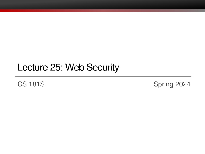 lecture 25 web security