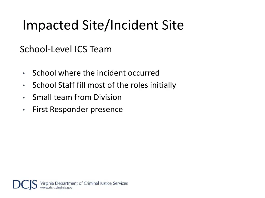 impacted site incident site