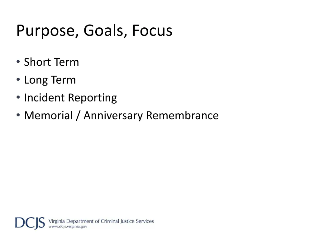 purpose goals focus