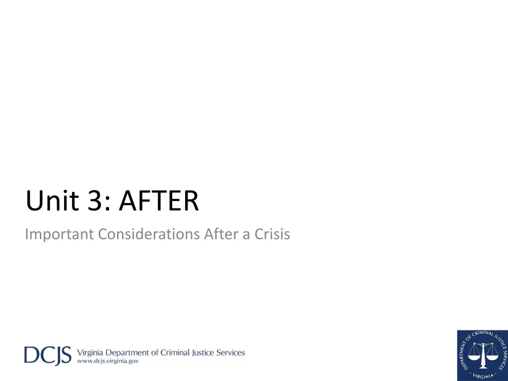unit 3 after important considerations after
