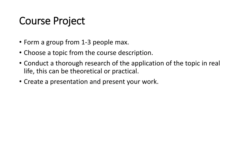 course project course project
