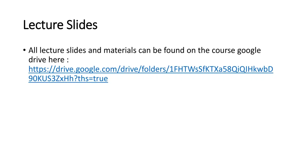 lecture slides lecture slides