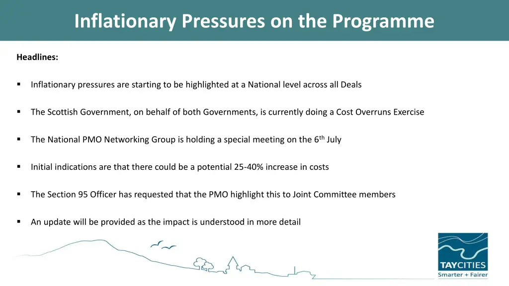 inflationary pressures on the programme