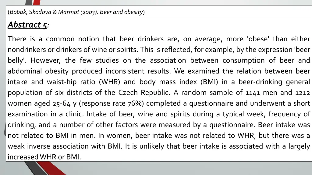 bobak skodova marmot 2003 beer and obesity