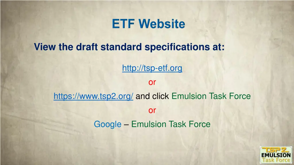 view the draft standard specifications at