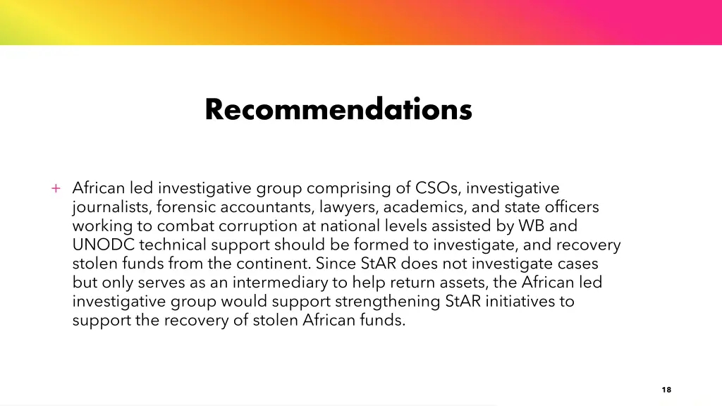 recommendations 1