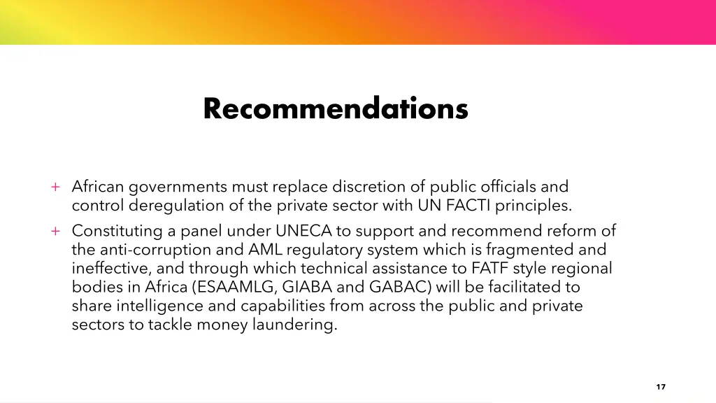 recommendations