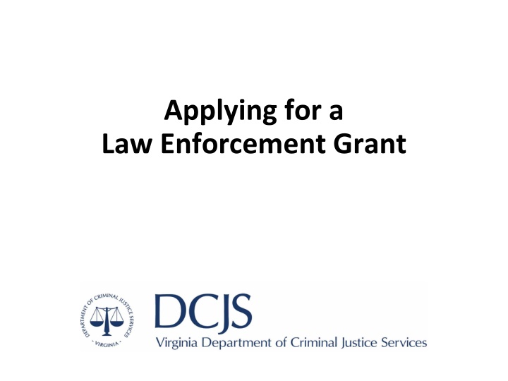 applying for a law enforcement grant