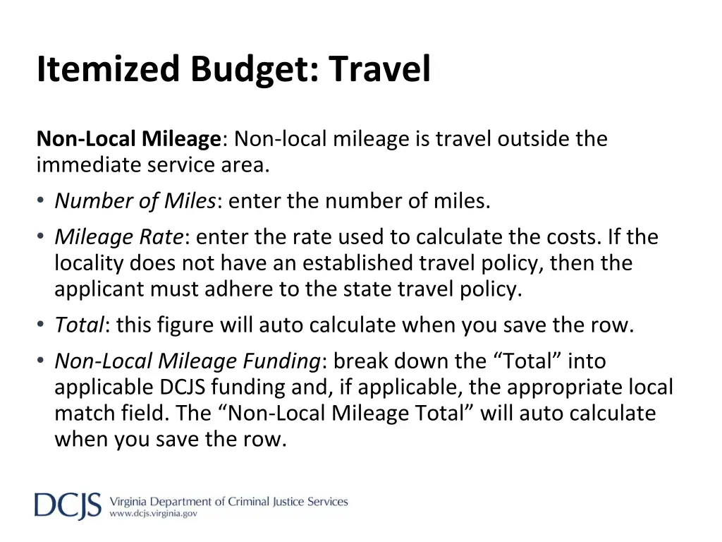 itemized budget travel 1