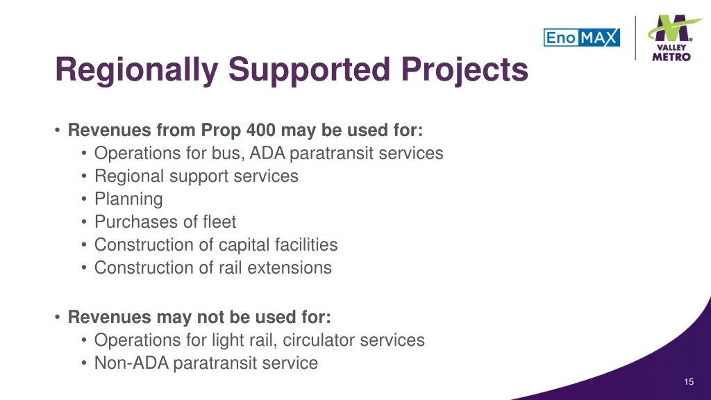 regionally supported projects