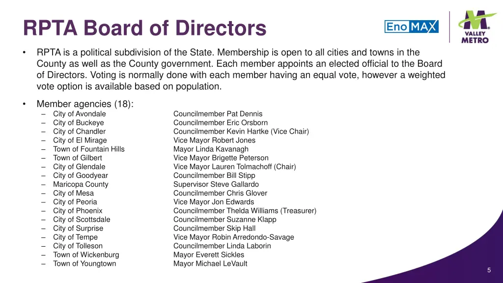 rpta board of directors