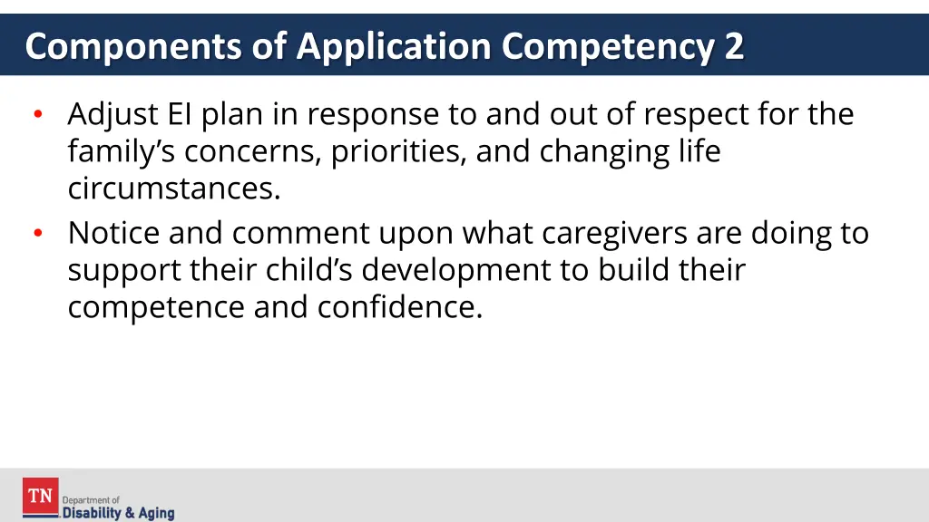 components of application competency 2 2