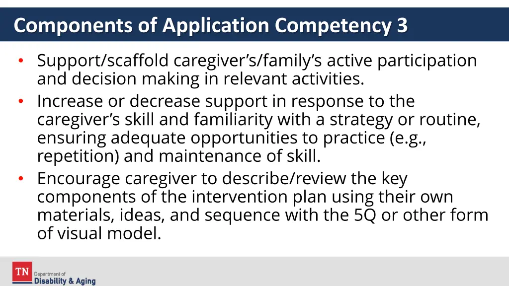 components of application competency 3 1