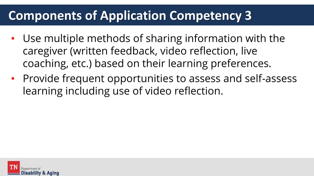 components of application competency 3 2