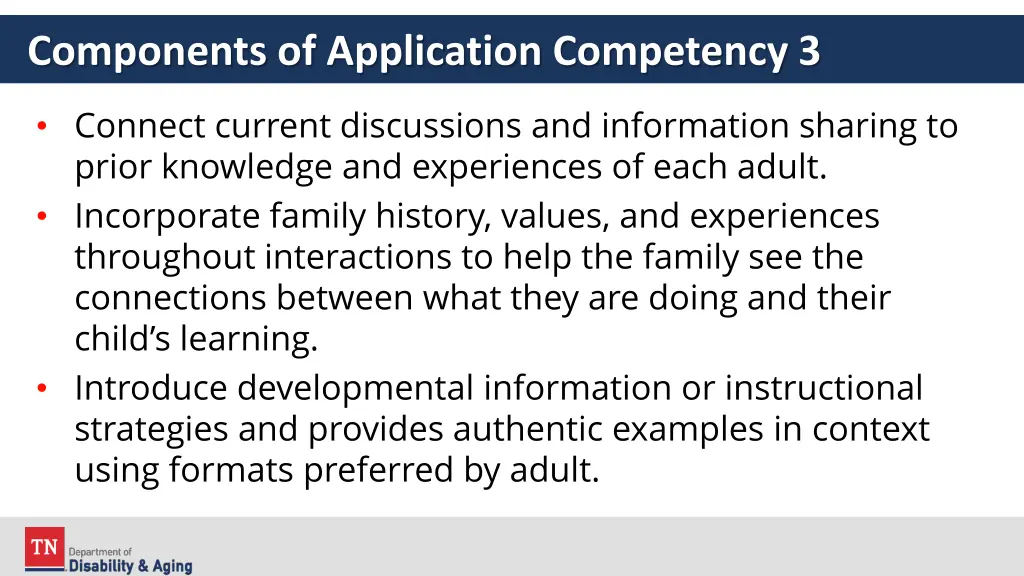components of application competency 3