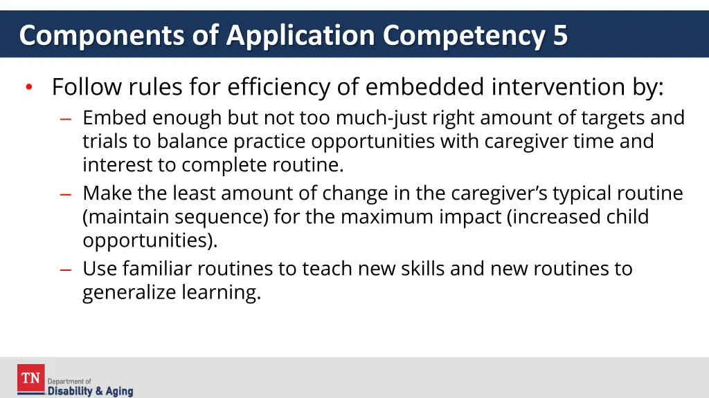 components of application competency 5 2