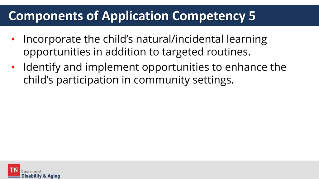 components of application competency 5 3