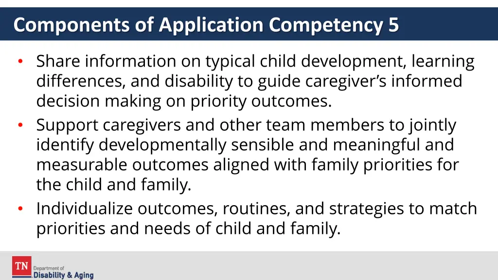 components of application competency 5