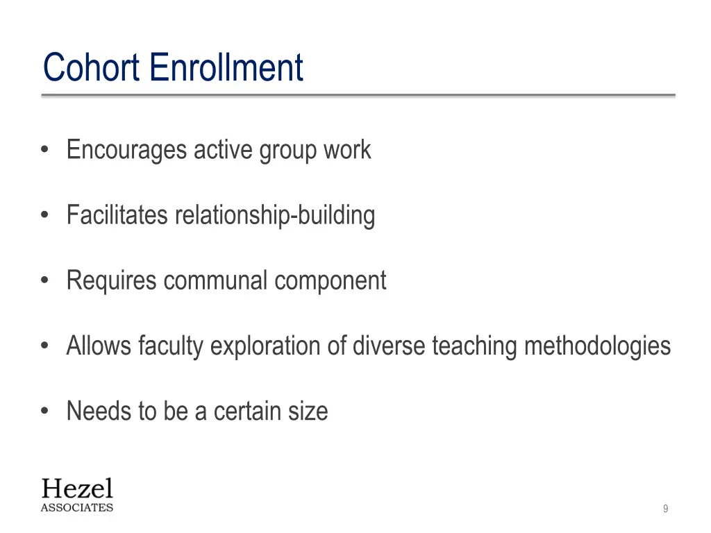 cohort enrollment