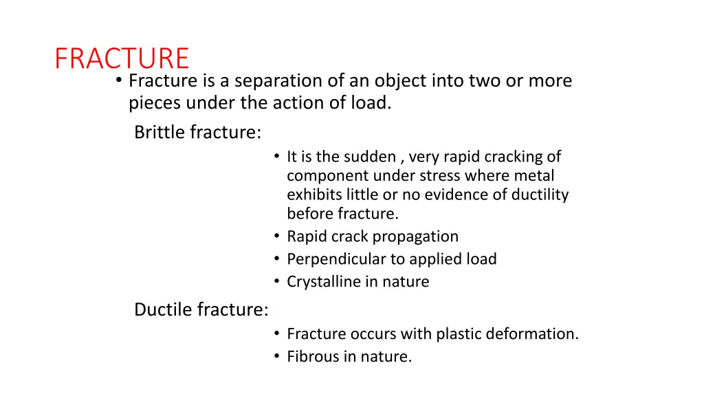 fracture fracture is a separation of an object
