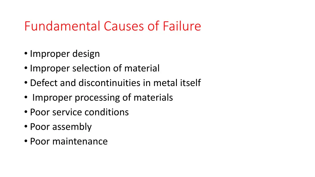 fundamental causes of failure