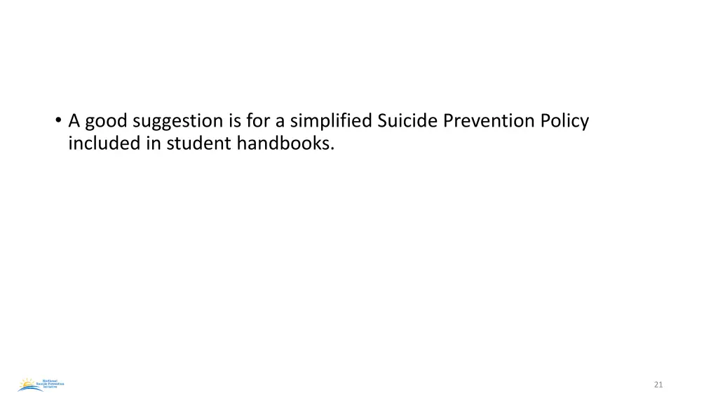 a good suggestion is for a simplified suicide