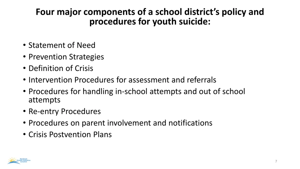 four major components of a school district