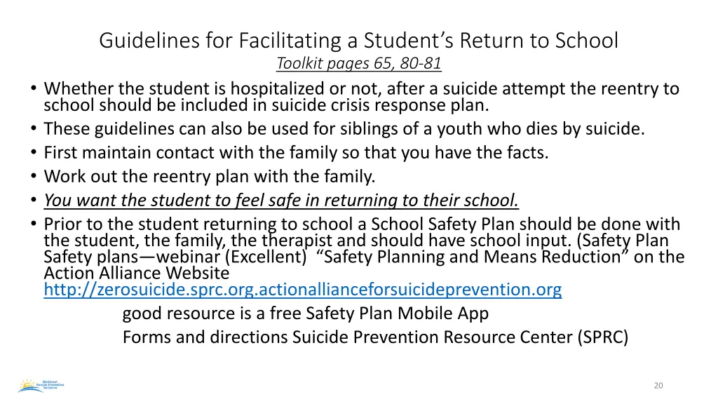 guidelines for facilitating a student s return