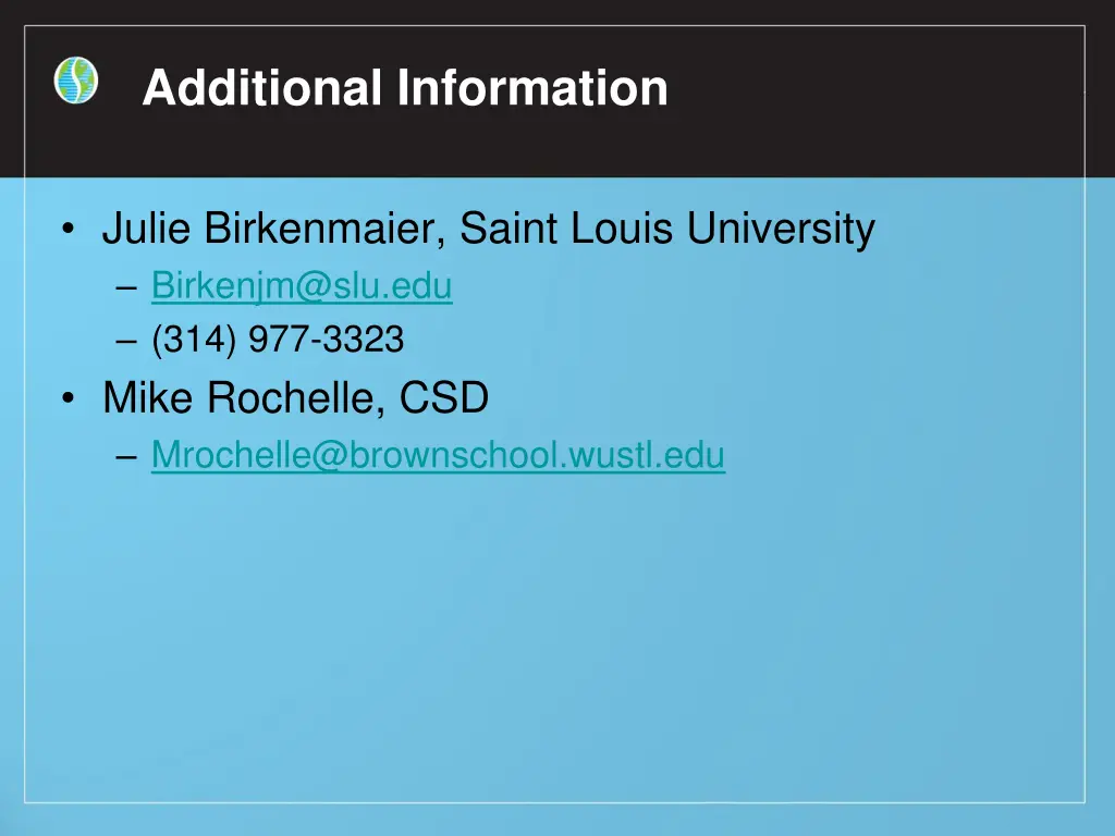 additional information