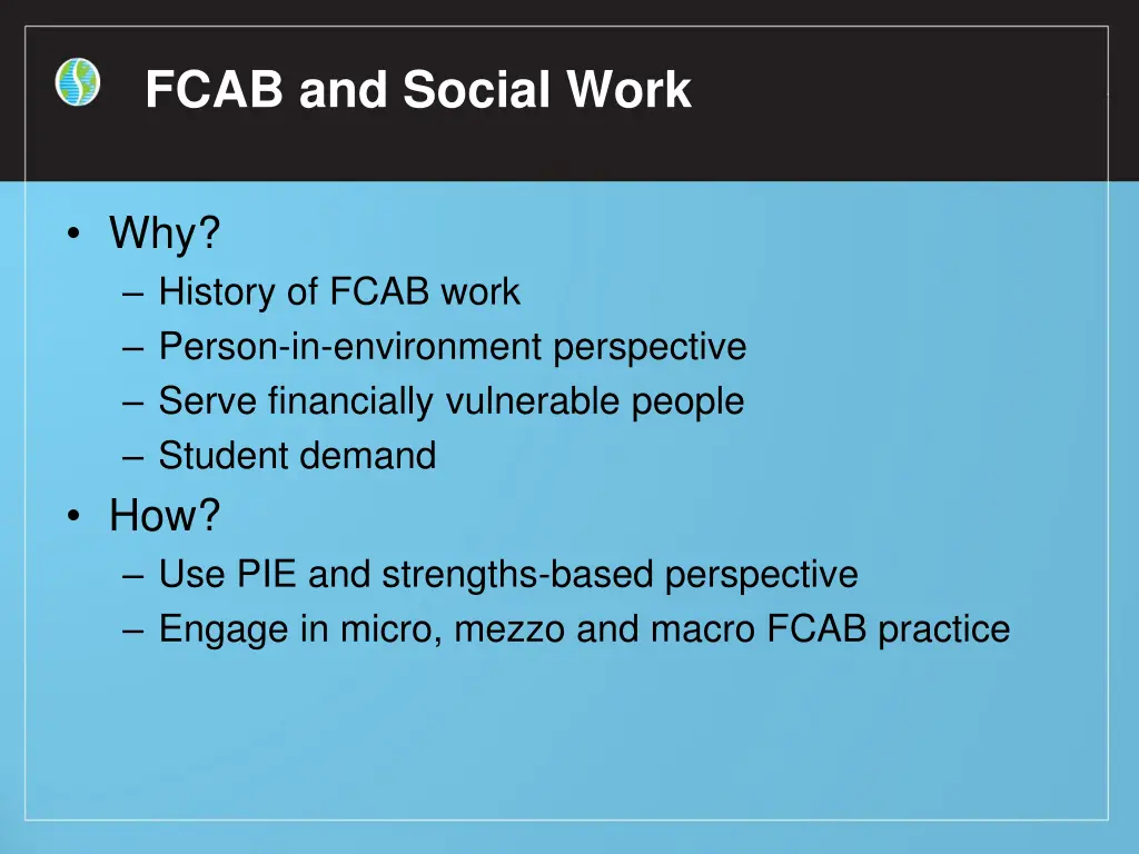 fcab and social work