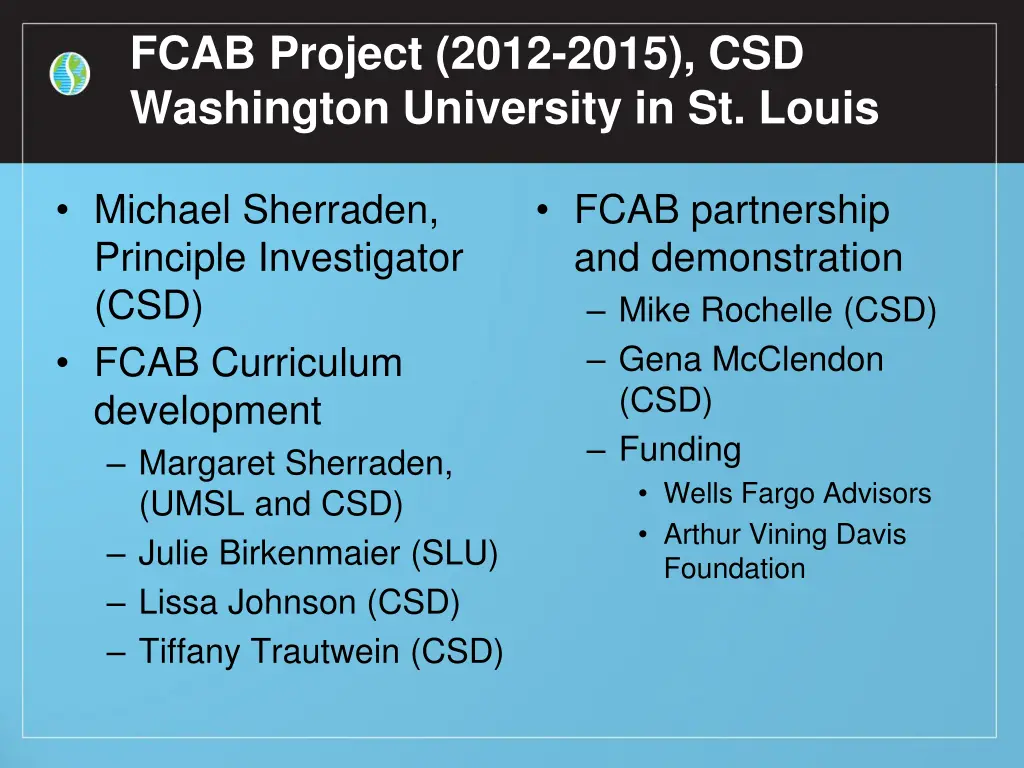 fcab project 2012 2015 csd washington university