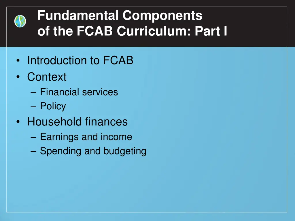 fundamental components of the fcab curriculum