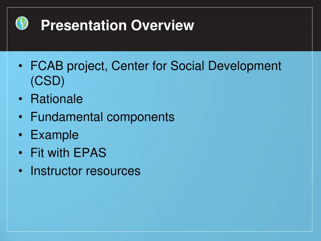 presentation overview