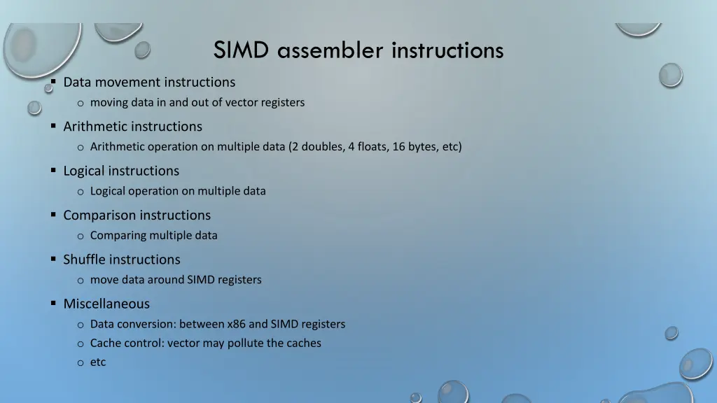 simd assembler instructions
