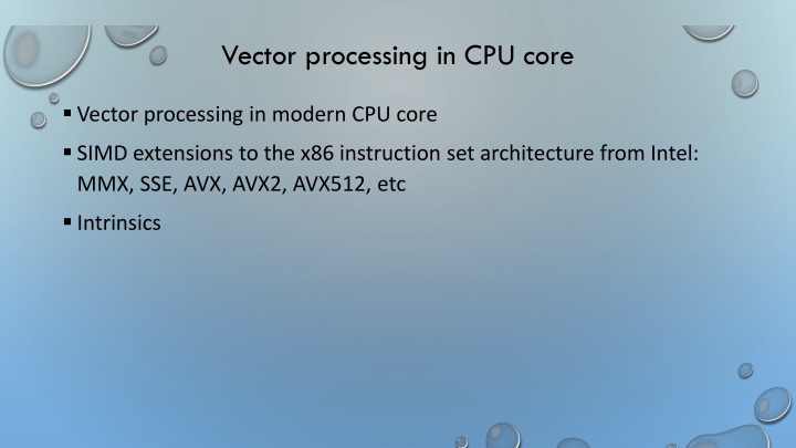 vector processing in cpu core