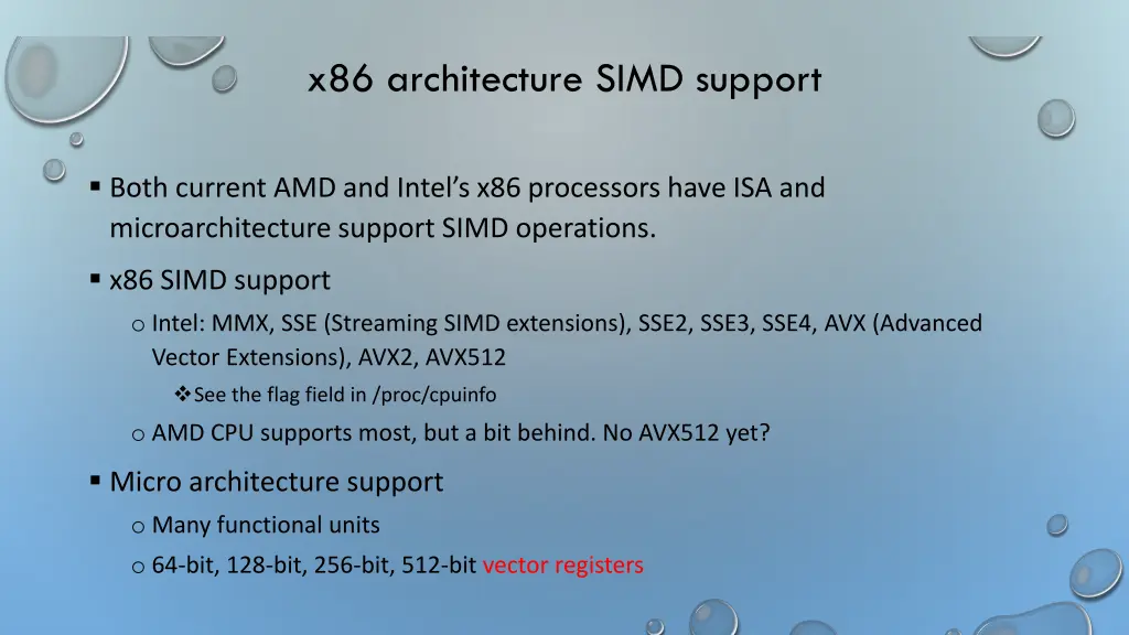x86 architecture simd support