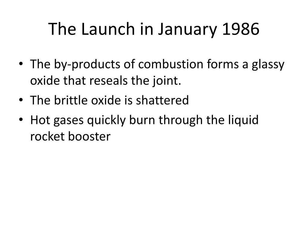 the launch in january 1986 1