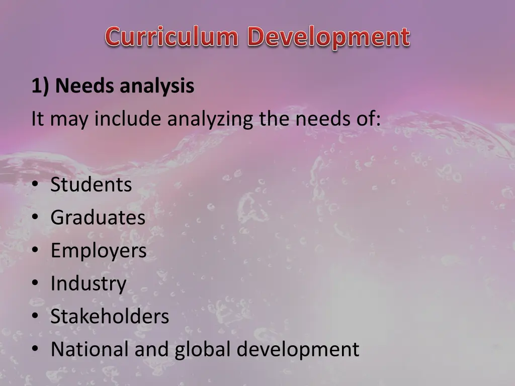 1 needs analysis it may include analyzing