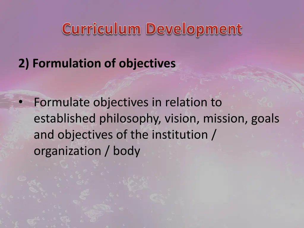 2 formulation of objectives