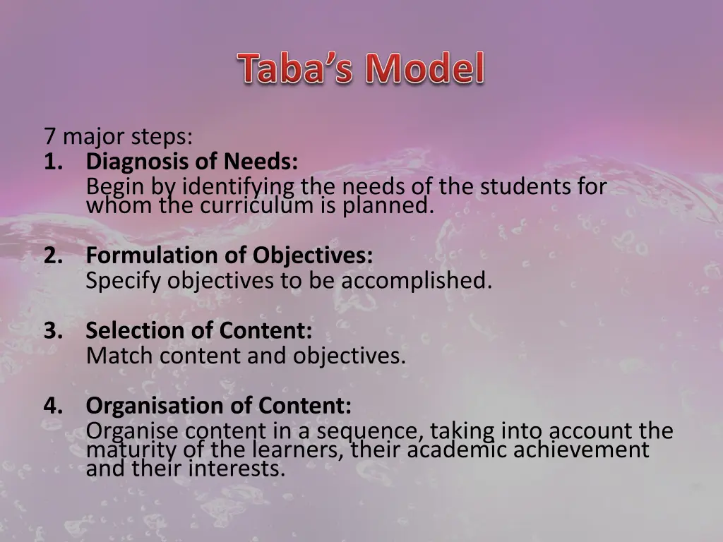 7 major steps 1 diagnosis of needs begin