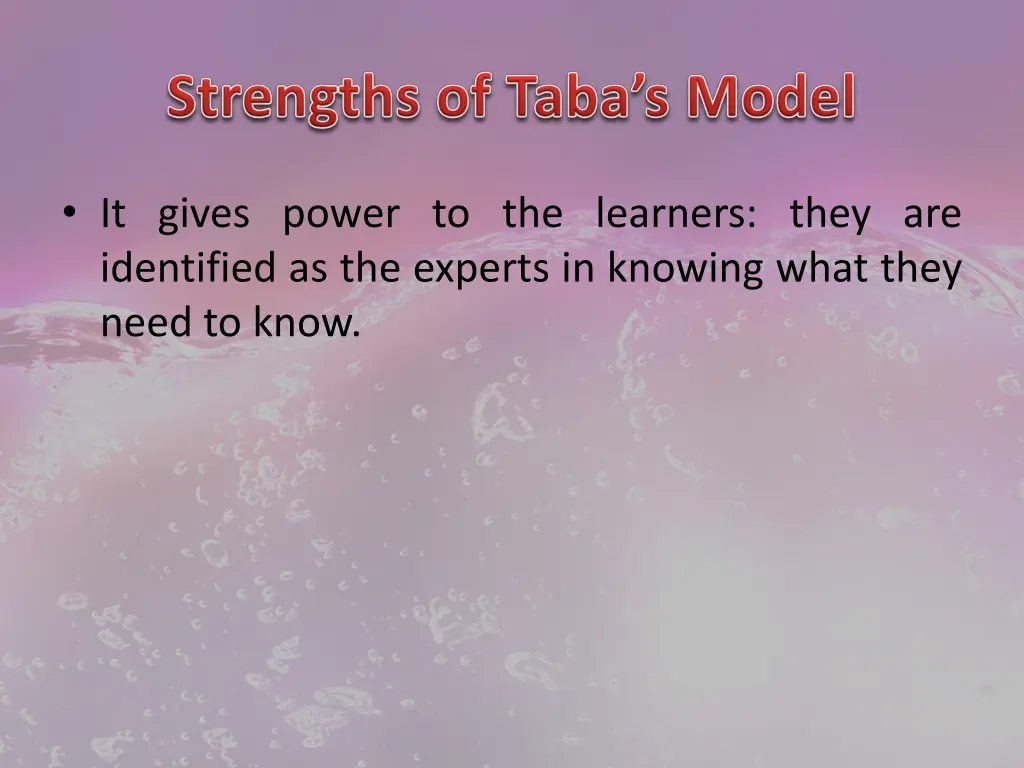 it gives power to the learners they