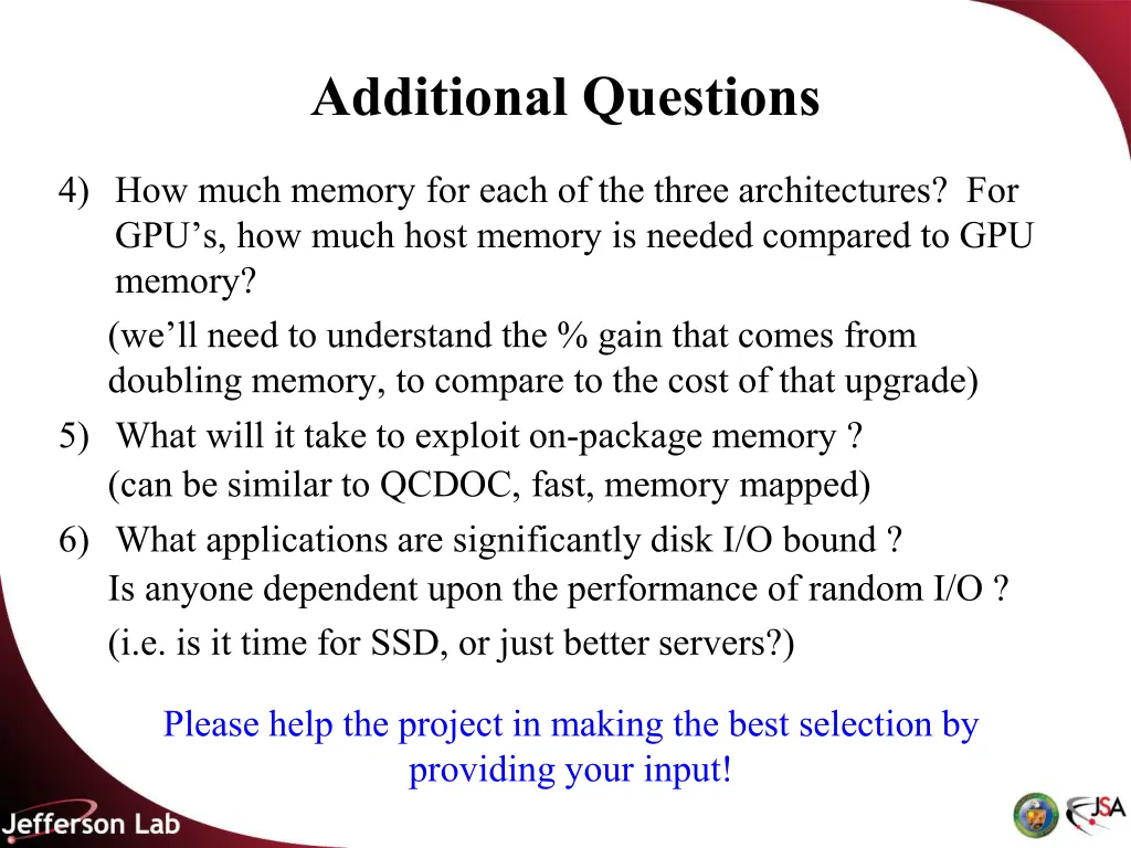 additional questions