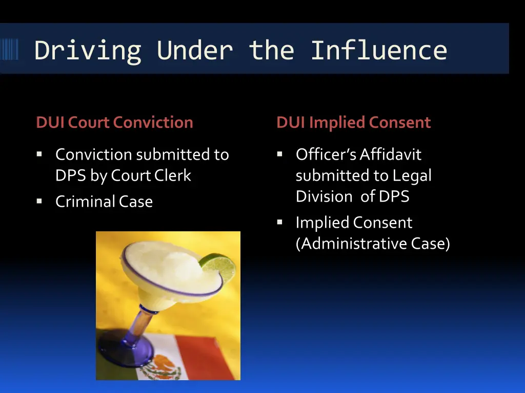 driving under the influence