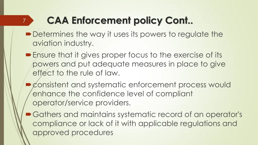 caa enforcement policy cont determines