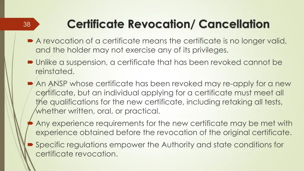 certificate revocation cancellation