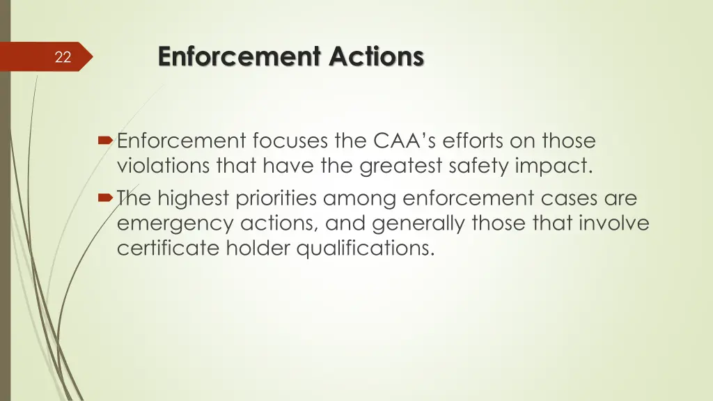enforcement actions