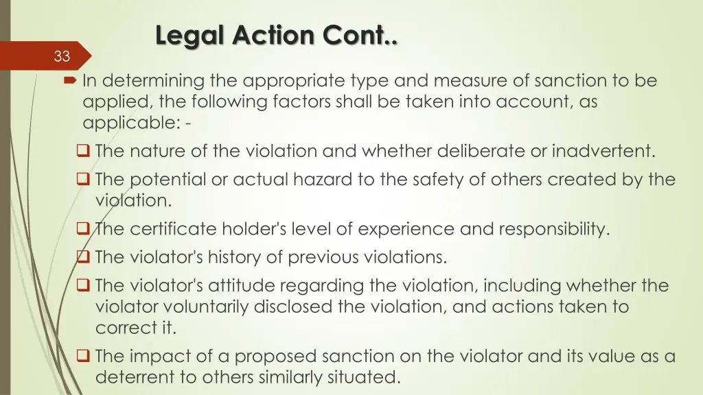 legal action cont